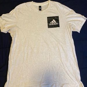 Adidas silver/white tee